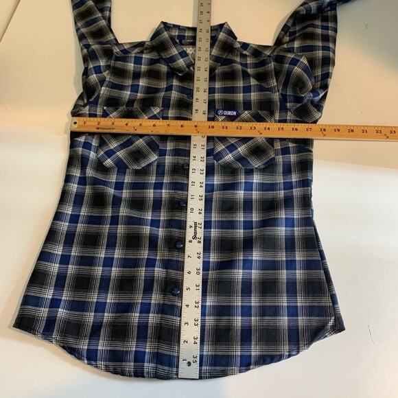 Dixxon Shirt Womens S Small Navy Black Snap Buttons Performance Flannel Company - Picture 8 of 13